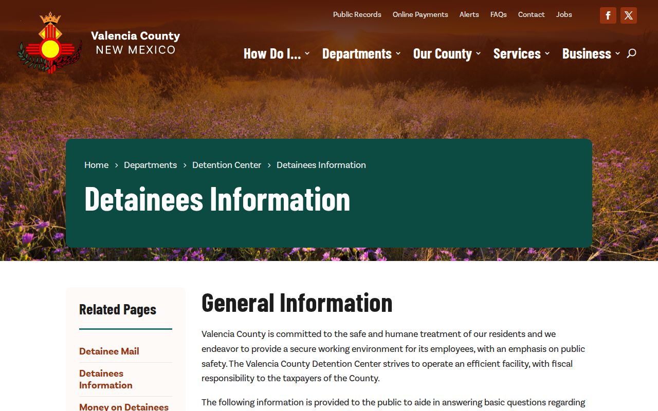 Valencia County 24-hour release lookup direction to VINELink