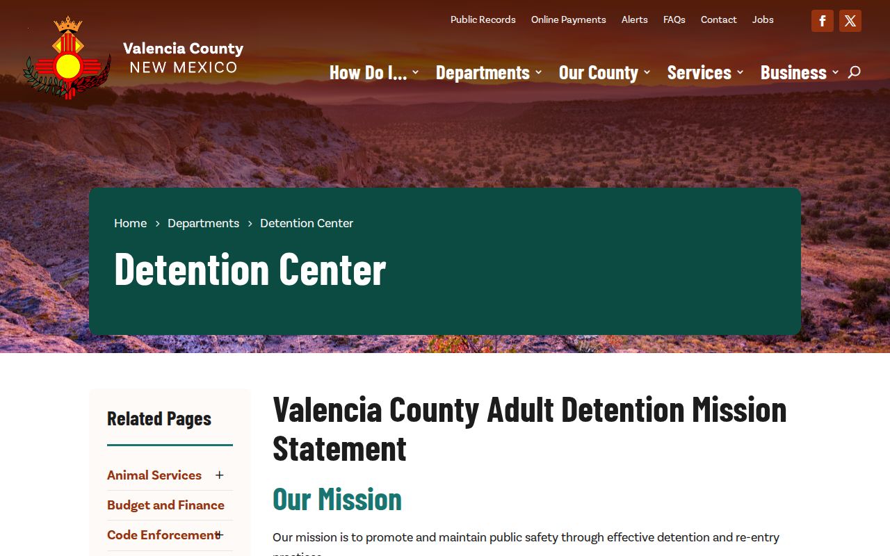 Valencia County Detention Center release planning and facility information