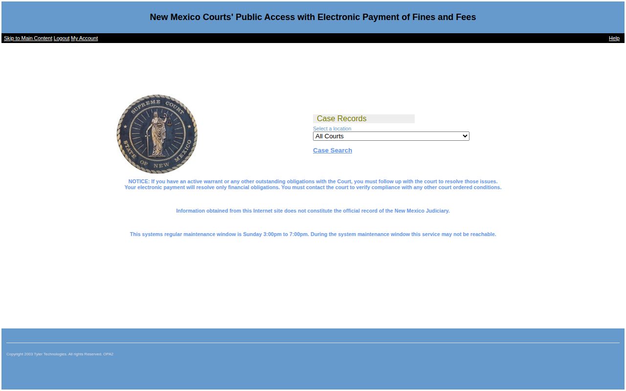 New Mexico court case search for Valencia County release records